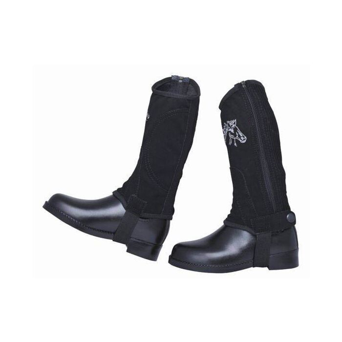 Half chaps -Kids- nubuck leather imitation&elastic
