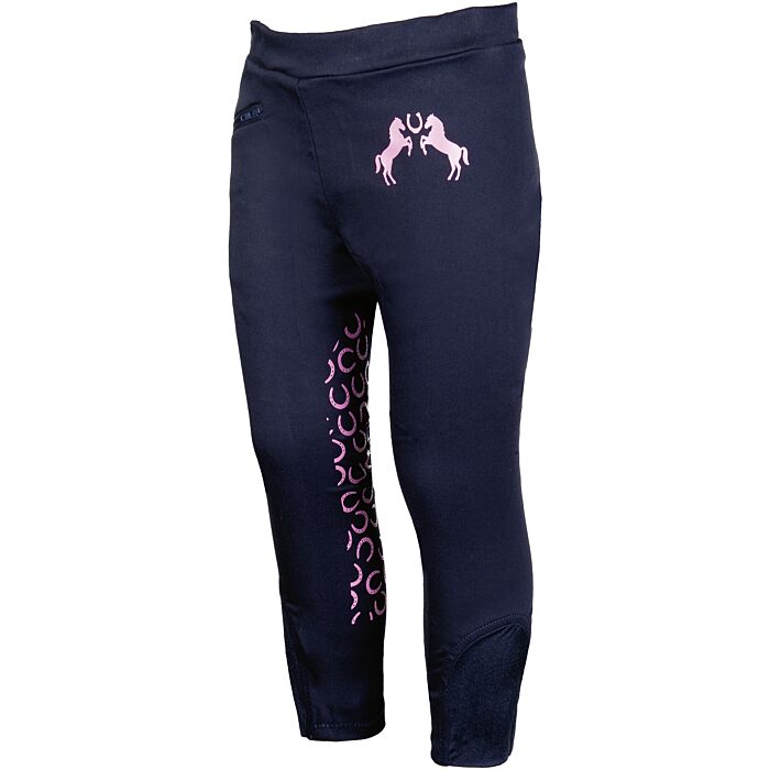 Riding leggings -Pink Pony- silicone knee patch