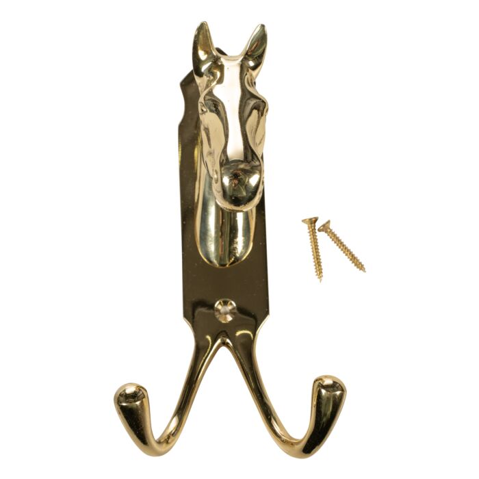 Horse head with two hooks, brass